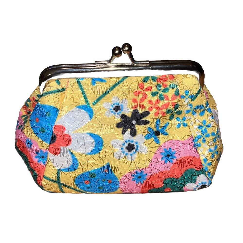 Floral Pattern Yellow Coin Purse/Bag